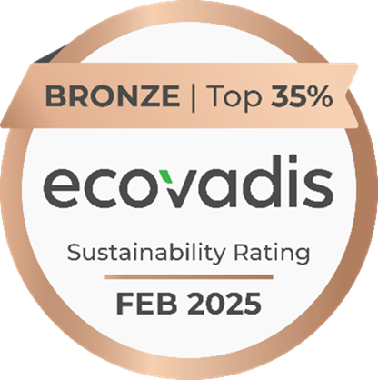 BRONZE Top 35% ecovadis Sustainability rating Feb 2025